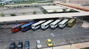 Bus parking lot