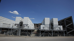 Cooling towers produce steam from evaporative cooling