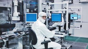 Employees in the fabrication facility (fab) manage the tools in the cleanroom.  Each tool performs one step in creating a chip on a wafer.